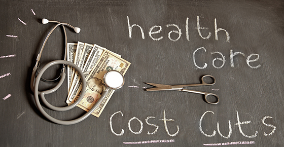 Health cost cut up concept