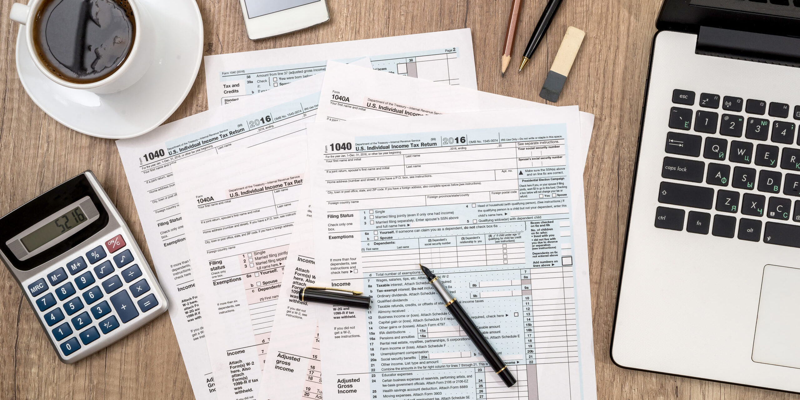 1040,Tax,Form,,Laptop,,Glasses,,Coffee,On,Desk
